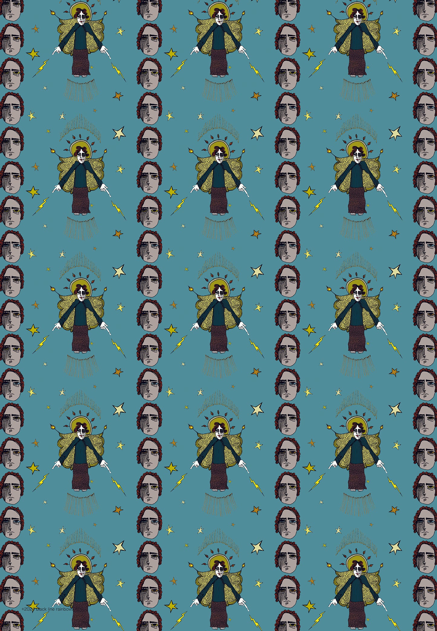 The angel shooting lightening bolts