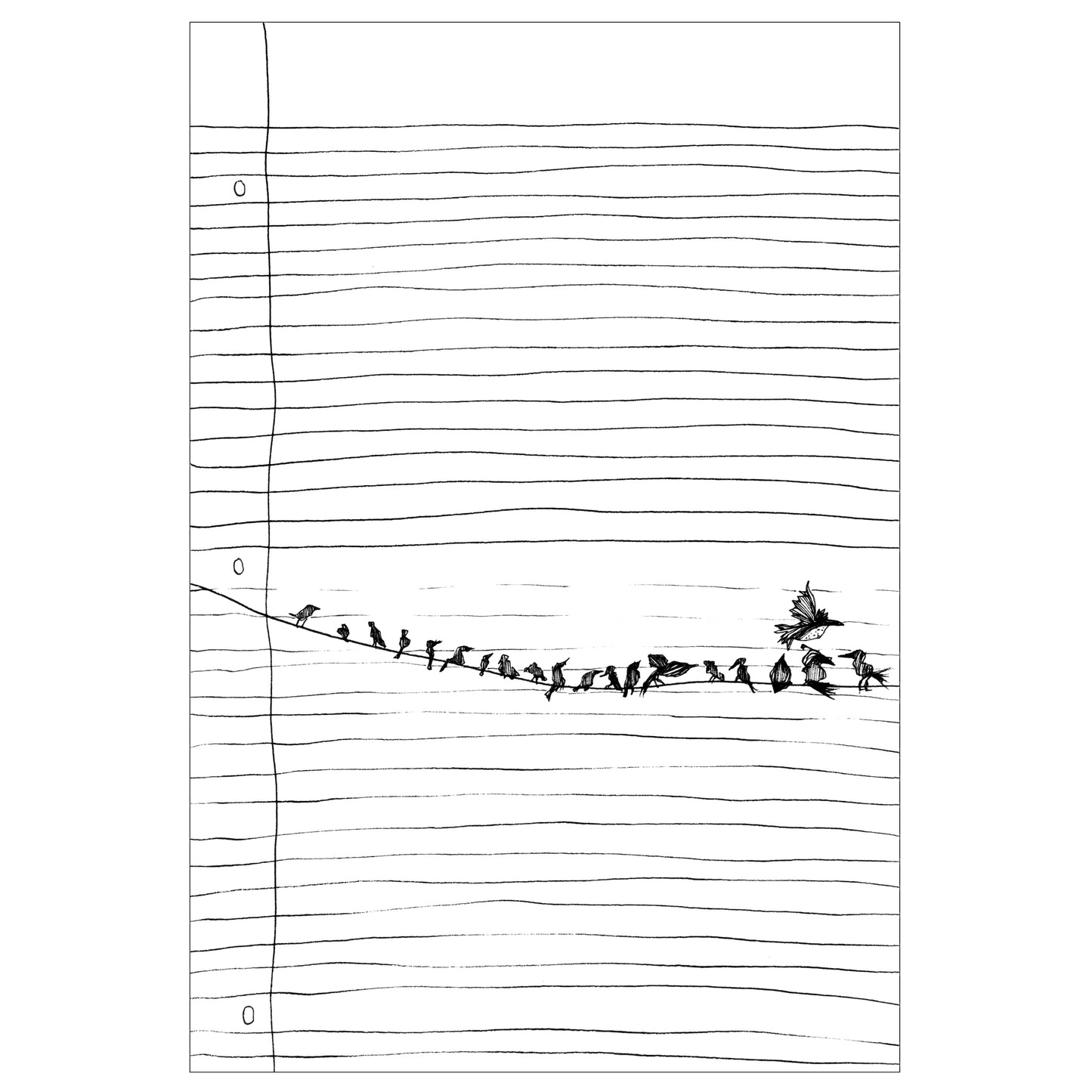 The Birds on The Lined Paper