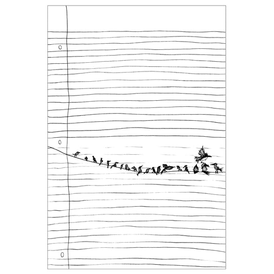 The Birds on The Lined Paper