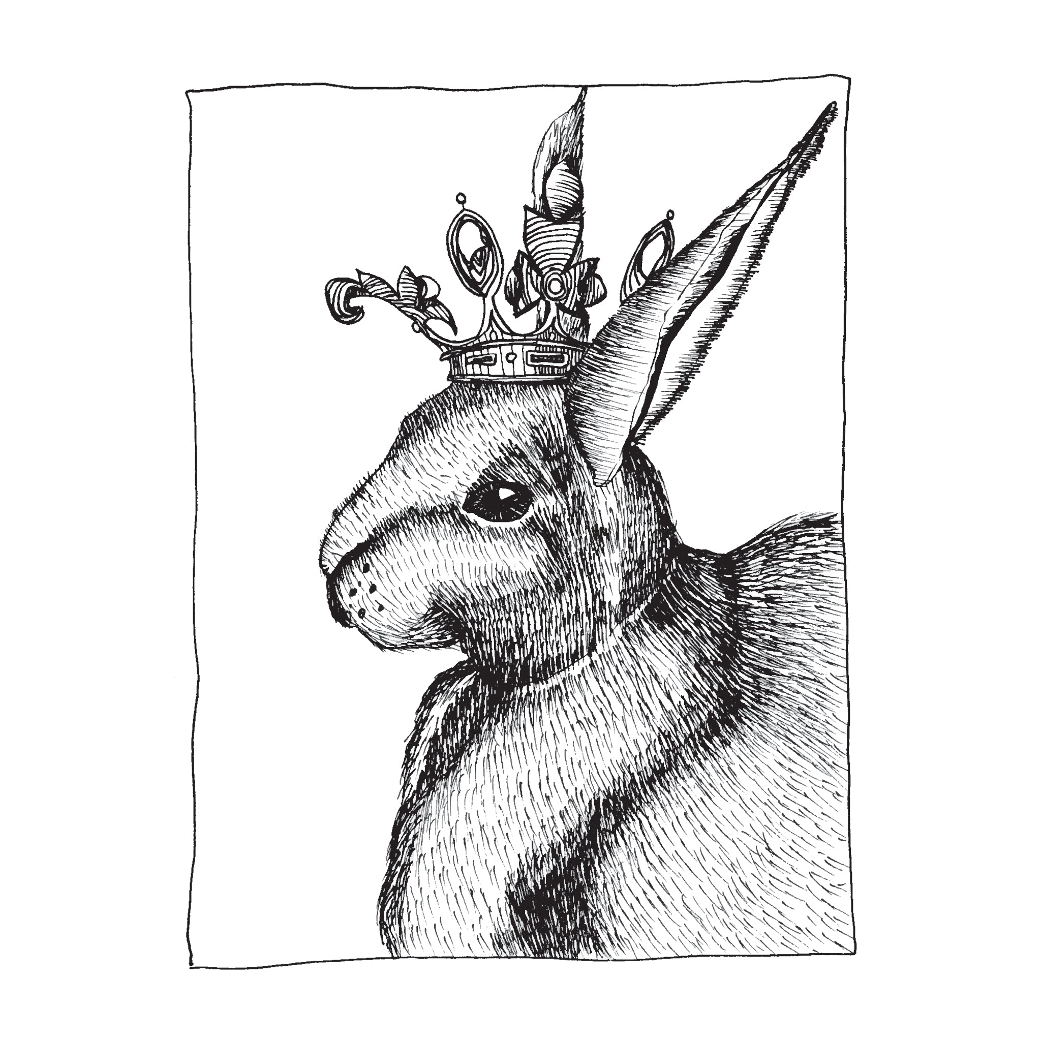 The Rabbit and the Crown - Regal Card for Special Days – black line ...